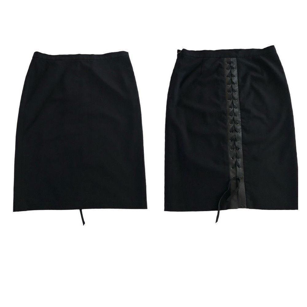 BCBGMAXAZRIA Black Ponte Knit Pencil Skirt